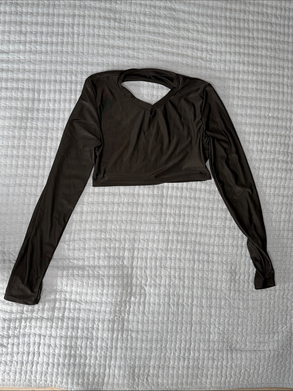 Women’s Long Sleeve Cropped Top in Black